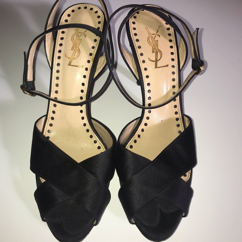 YSL Black Satin Pumps